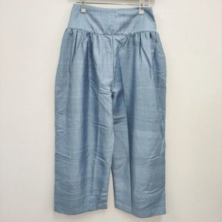 BUNON 未使用品 Wide Belt Pants 定価30800円 サイズM シルク バルーン ワイド パンツ ライトブルー レディース ブノン【中古】4-0419M♪(カジュアルパンツ)