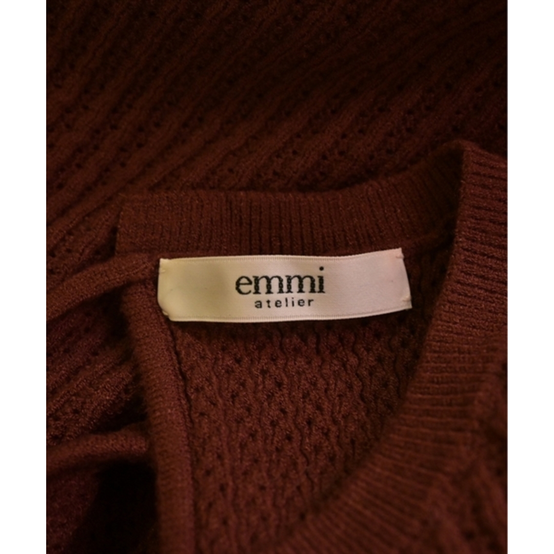 emmi atelier(エミアトリエ)のemmi atelier エミアトリエ ワンピース 1(S位) 茶系 【古着】【中古】 レディースのワンピース(ひざ丈ワンピース)の商品写真