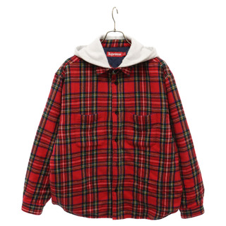 シュプリーム(Supreme)のSUPREME シュプリーム 23AW Tartan Flannel Hooded Shirts フード付き タータンチェック フランネル長袖シャツ レッド(シャツ)