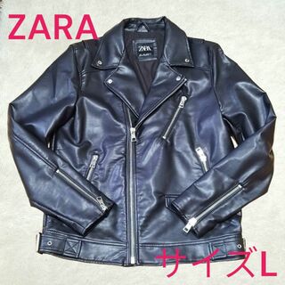 ザラ(ZARA)の✨極美品✨ZARA  ザラ ダブルライダースジャケット フェイクレザー ブラック(レザージャケット)