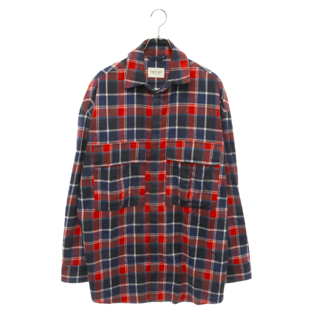 FEAR OF GOD(フィアオブゴッド)のFEAR OF GOD フィアオブゴッド SIXTH COLLECTION Plaid Overshirt シックスコレクション オーバーサイズド フランネルシャツ 長袖チェックシャツ レッド/ブルー 6S19-2002-3-7 F18-9W メンズのトップス(シャツ)の商品写真