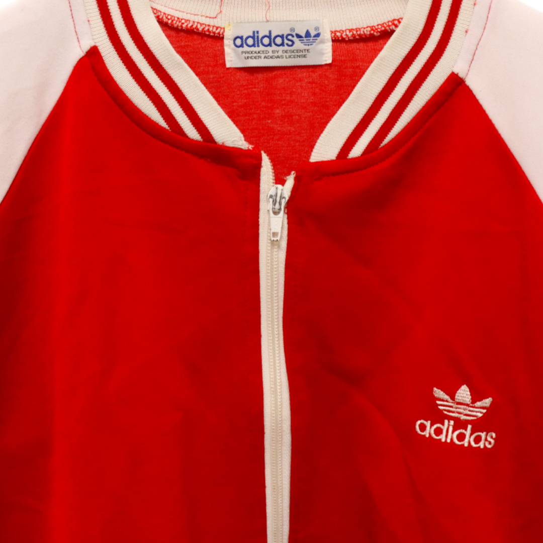 adidas(アディダス)のadidas アディダス 80S VINTAGE ヴィンテージ ワンポイント ロゴエンブロイダリー ジップアップ トラックジャケット ジャージ レッド/ホワイト メンズのジャケット/アウター(フライトジャケット)の商品写真