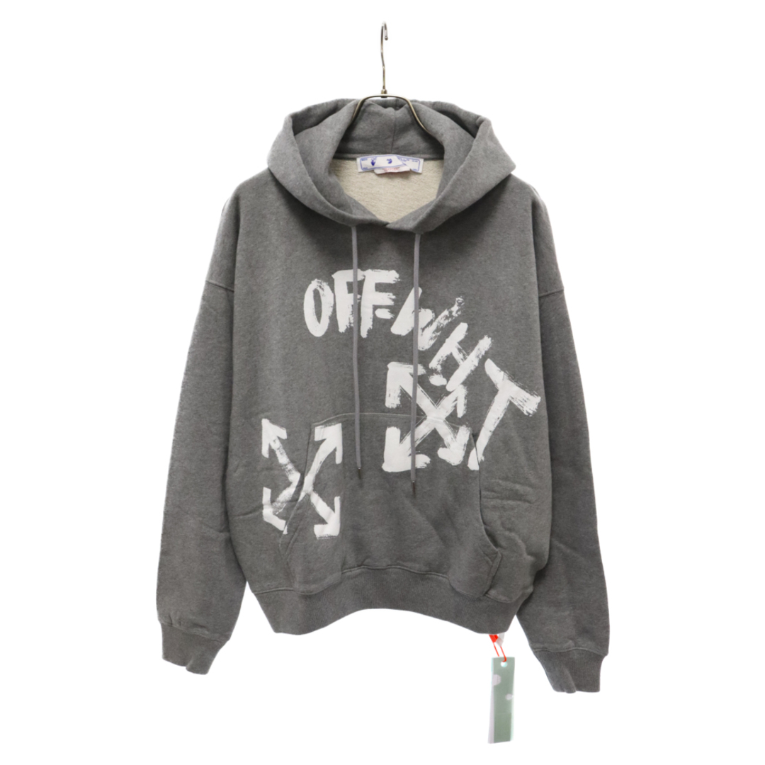 OFF-WHITE(オフホワイト)のOFF-WHITE オフホワイト 22AW SCRIPT SKATE HOODIE スクリプト ロゴプリント スウェット プルオーバーパーカー グレー OMBB085F22FLE006 メンズのトップス(パーカー)の商品写真