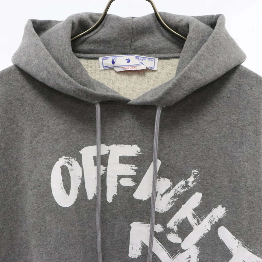 OFF-WHITE(オフホワイト)のOFF-WHITE オフホワイト 22AW SCRIPT SKATE HOODIE スクリプト ロゴプリント スウェット プルオーバーパーカー グレー OMBB085F22FLE006 メンズのトップス(パーカー)の商品写真