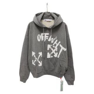 オフホワイト(OFF-WHITE)のOFF-WHITE オフホワイト 22AW SCRIPT SKATE HOODIE スクリプト ロゴプリント スウェット プルオーバーパーカー グレー OMBB085F22FLE006(パーカー)