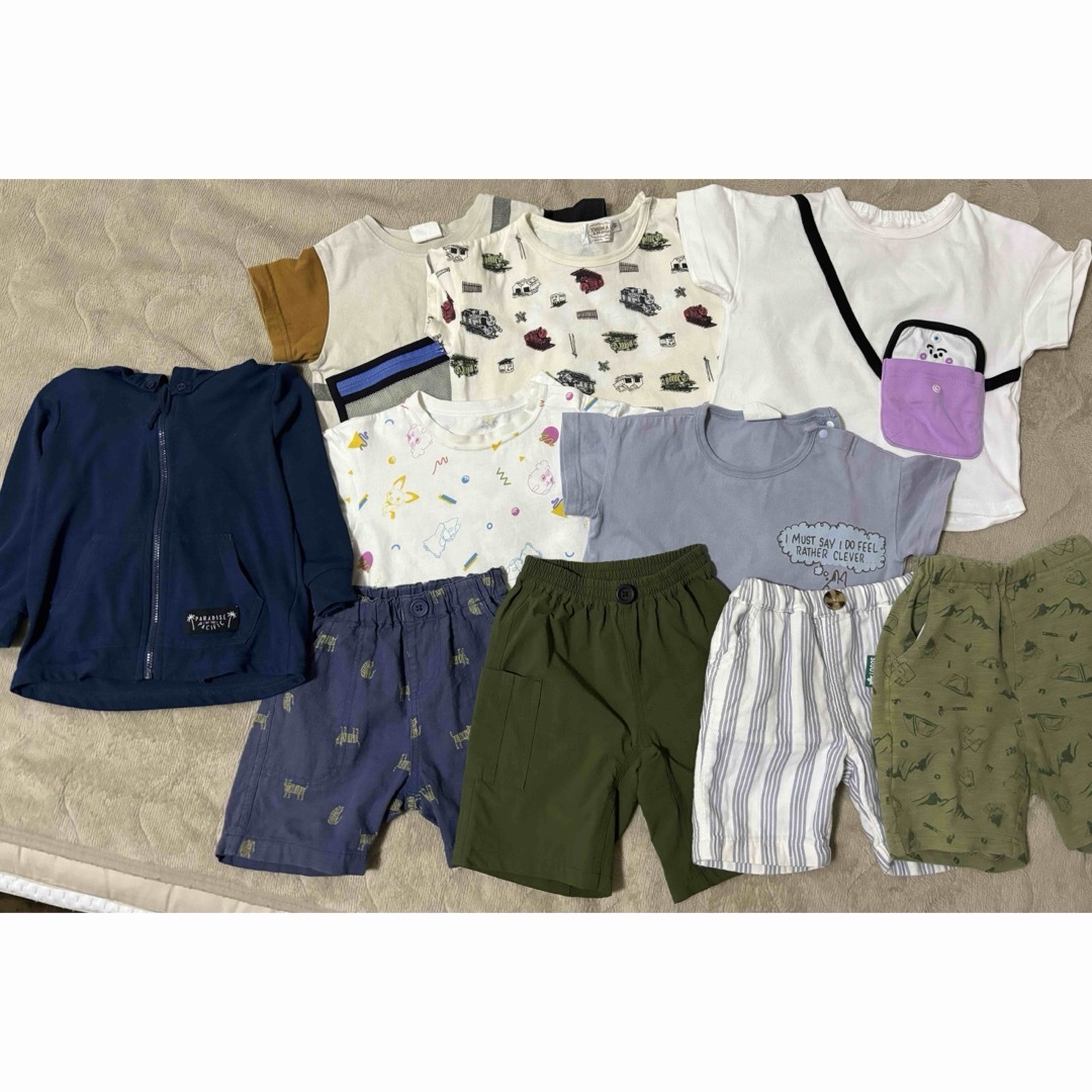 子供服　10点　男の子　80サイズ　90サイズ　Tシャツ　短パン　薄手パーカー キッズ/ベビー/マタニティのキッズ服男の子用(90cm~)(Tシャツ/カットソー)の商品写真