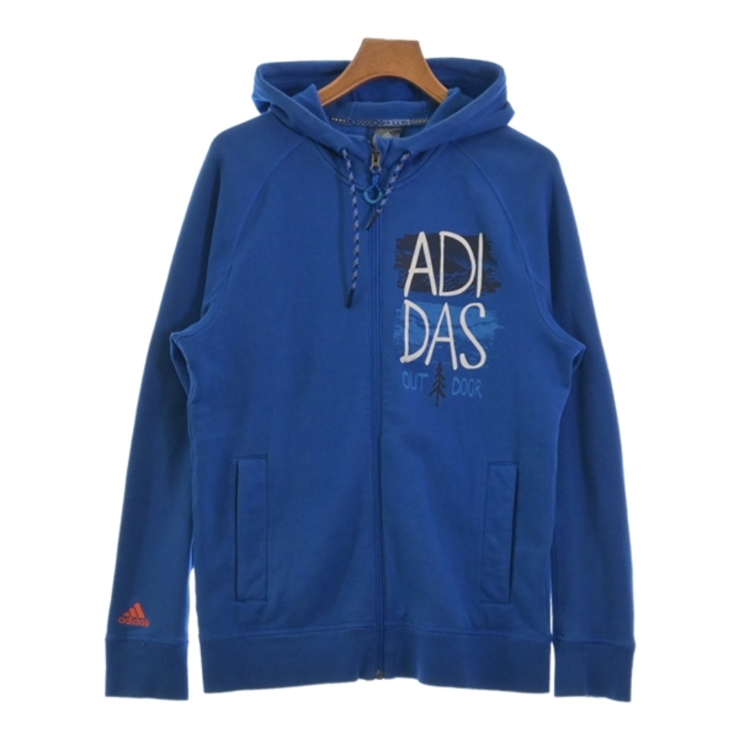 adidas(アディダス)のadidas アディダス パーカー L 青 【古着】【中古】 メンズのトップス(パーカー)の商品写真