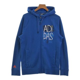 アディダス(adidas)のadidas アディダス パーカー L 青 【古着】【中古】(パーカー)