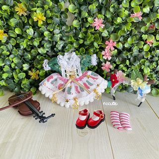 JANAYA ハンドメイド　オビツ11服　クリスマスワンピース　5点セット(その他)