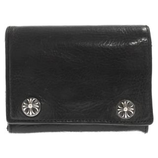 Chrome Hearts - CHROME HEARTS クロムハーツ 3FOLD 3フォールド レザーウォレット 三つ折り財布 ブラック