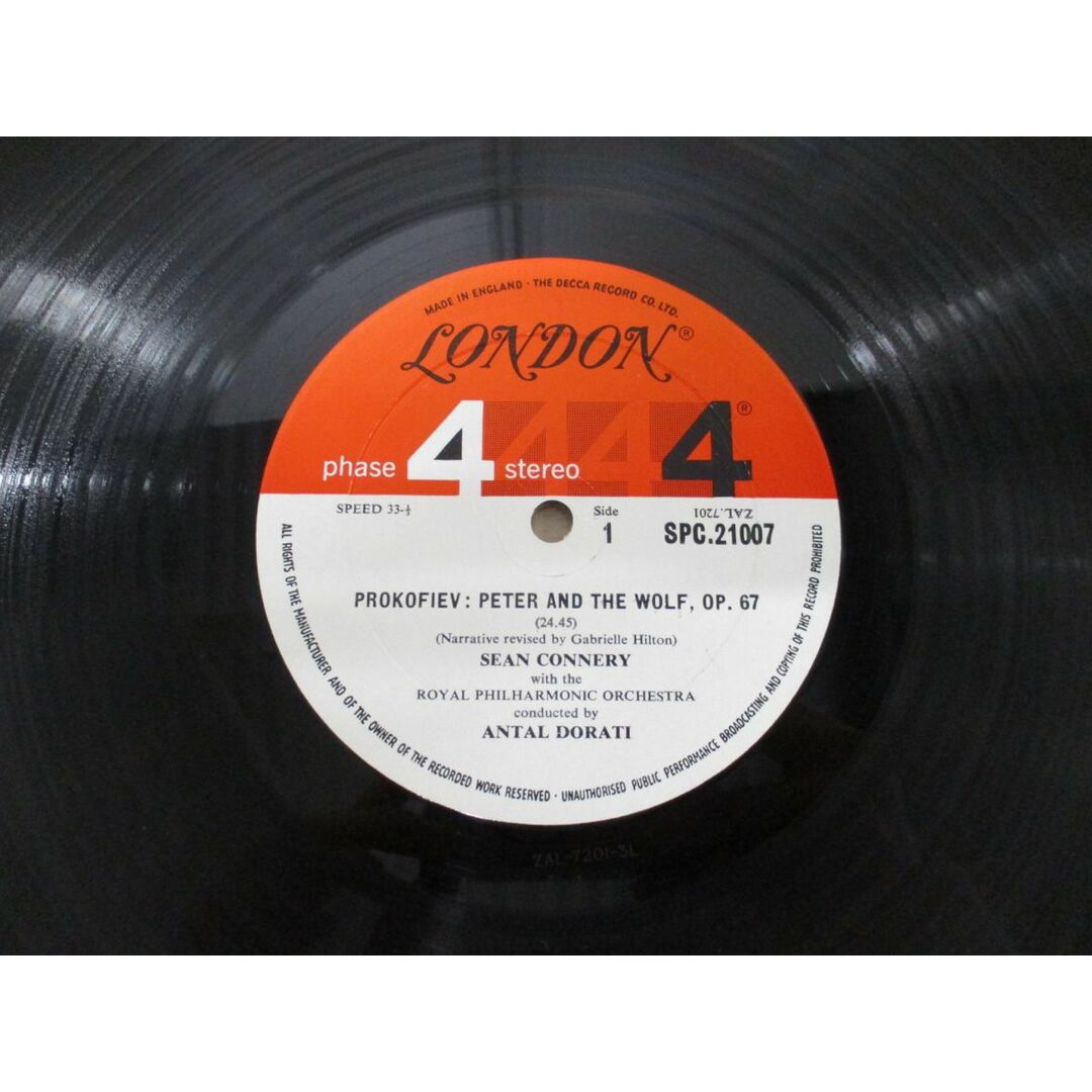 ▲01)【同梱不可】英 LONDON/アンタル・ドラティ/ショーン・コネリー/ピーターと狼/プロコフィエフ/LPレコード/UK盤/SPC 21007/A エンタメ/ホビーのエンタメ その他(その他)の商品写真