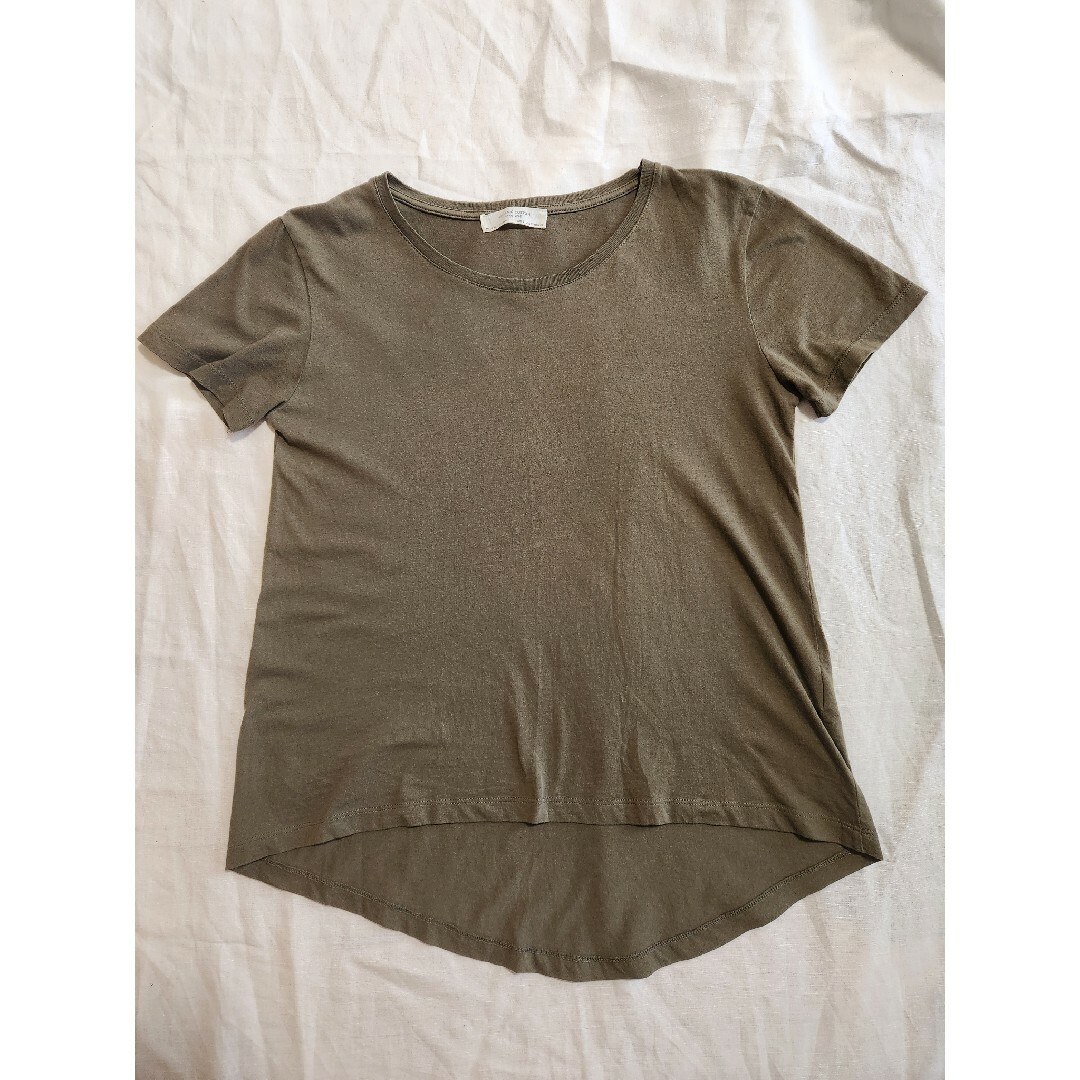 ZARA(ザラ)の『ZARA』ストレッチTシャツ　ダークグリーン　Sサイズ レディースのトップス(Tシャツ(半袖/袖なし))の商品写真