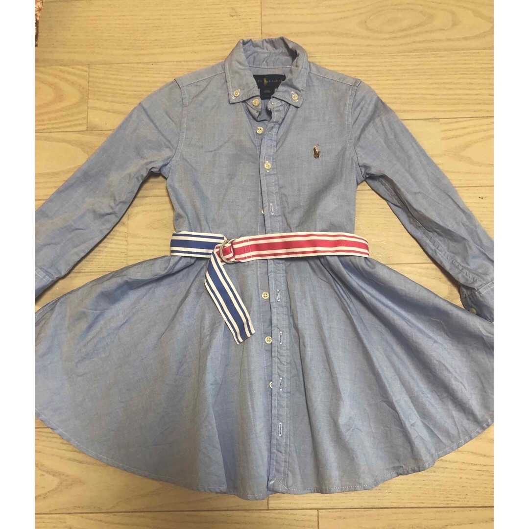 Ralph Lauren(ラルフローレン)のシャツワンピース4t 110サイズ キッズ/ベビー/マタニティのキッズ服女の子用(90cm~)(ワンピース)の商品写真