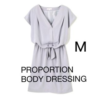 プロポーションボディドレッシング(PROPORTION BODY DRESSING)の【美品】プロポーションボディドレッシング　 ウエストねじりワンピース　ブルー　Ｍ(ひざ丈ワンピース)