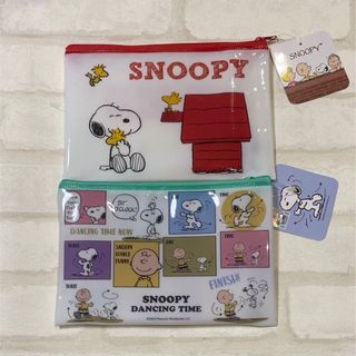 ピーナッツ(PEANUTS)の新品 SNOOPY  フラットポーチ  2個セット スヌーピー(キャラクターグッズ)