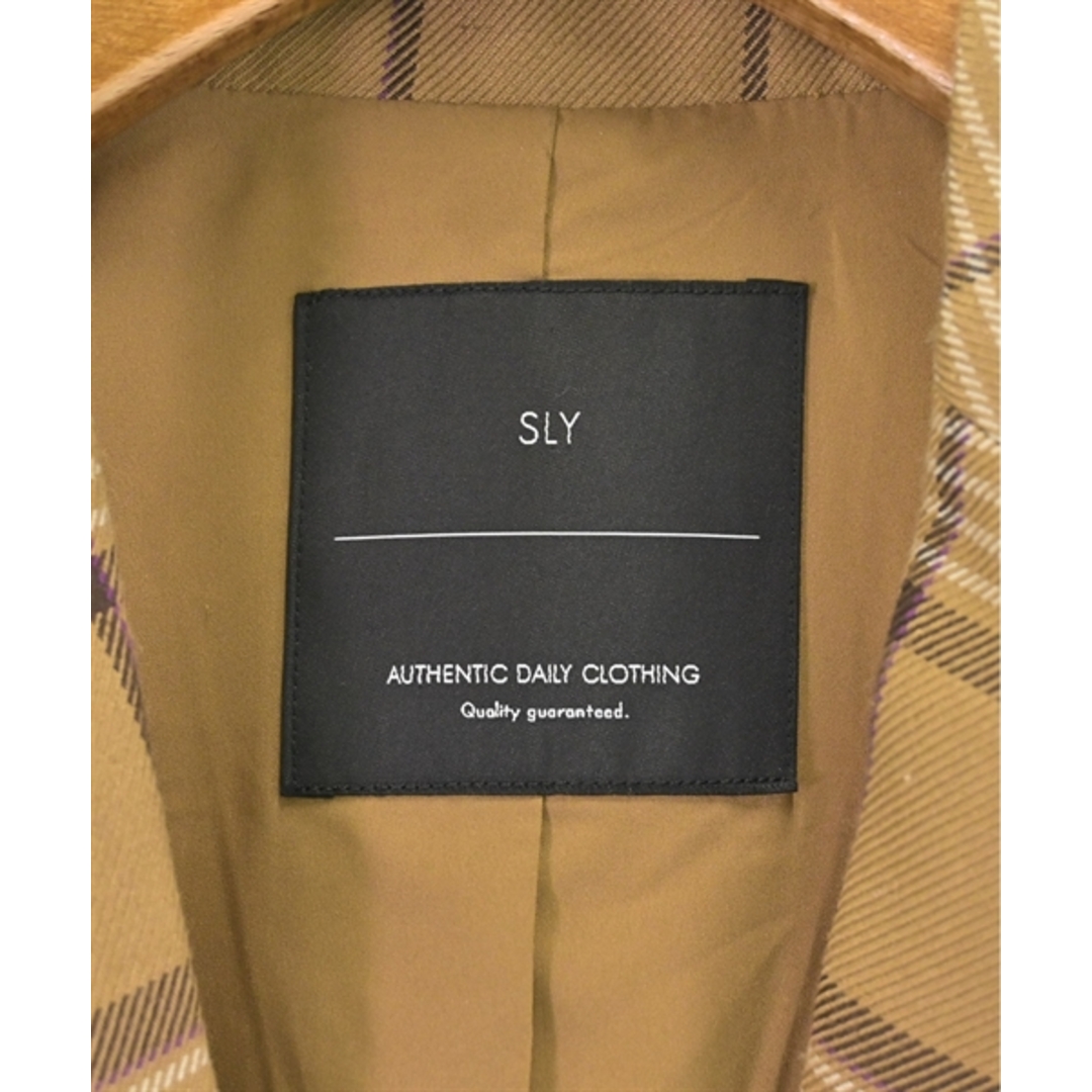 SLY(スライ)のSLY スライ ジャケット 2(M位) ベージュx茶x紫等(チェック) 【古着】【中古】 レディースのジャケット/アウター(その他)の商品写真