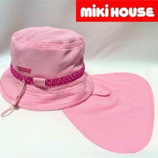 mikihouse - miki HOUSEミキハウス ピンクチェック柄スウェット生地キャップ ゴム入り