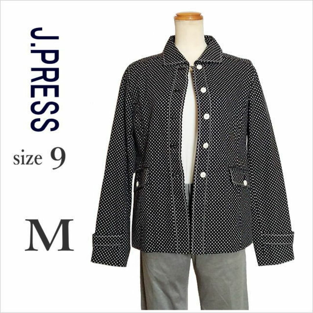 J.PRESS(ジェイプレス)の〈J.PRESS〉黒ドット柄コットンジャケット レディース オンワード樫山 9 レディースのジャケット/アウター(その他)の商品写真