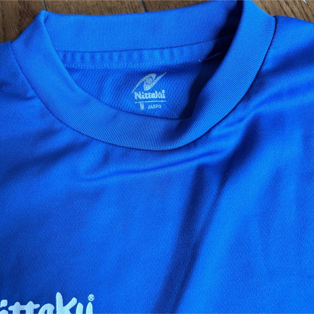 Nittaku(ニッタク)のニッタク　メンズサイズM   卓球　Tシャツ　青　ゲームシャツ スポーツ/アウトドアのスポーツ/アウトドア その他(卓球)の商品写真