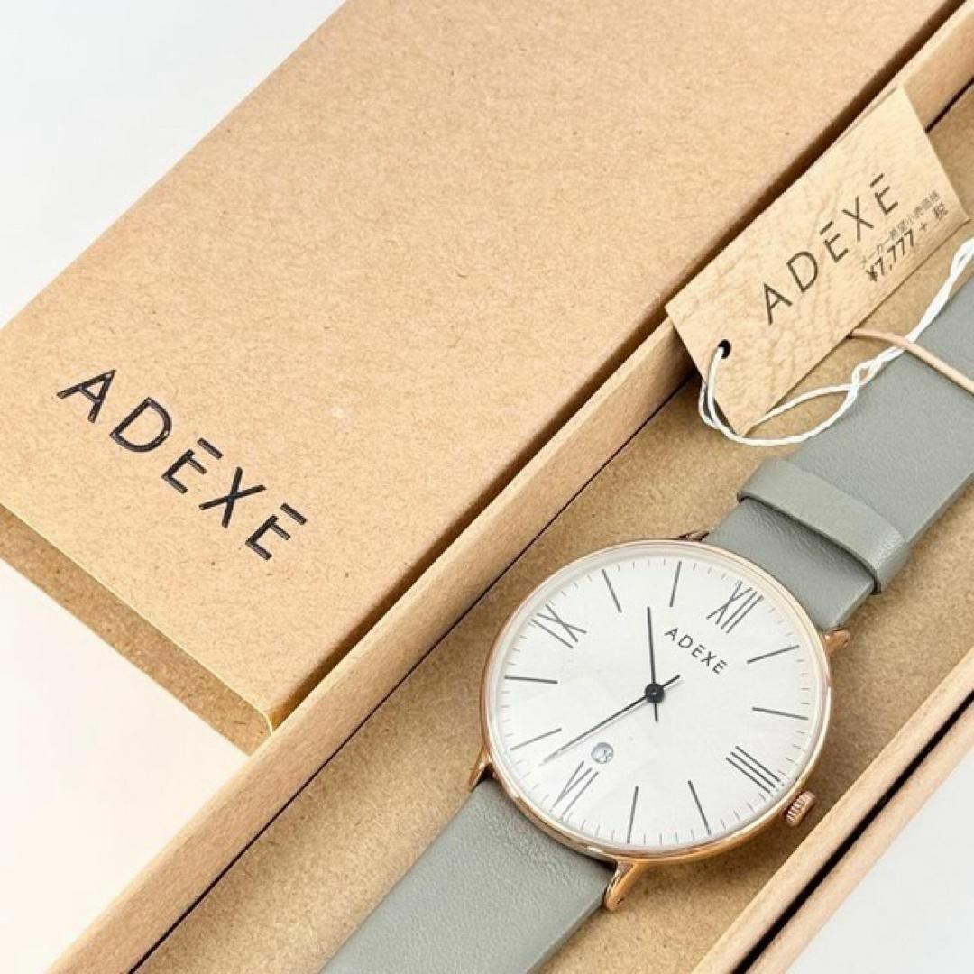 ADEXE(アデクス)の【ADEXE】GRANDE アデクス グランデ 腕時計 グレージュ レザーベルト レディースのファッション小物(腕時計)の商品写真