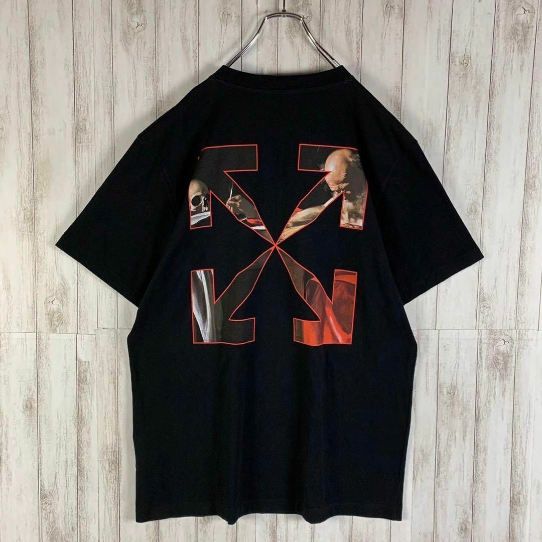 OFF-WHITE(オフホワイト)の【超絶人気モデル】オフホワイト 正規品 XL クロスアロー 両面ロゴ Tシャツ メンズのトップス(Tシャツ/カットソー(半袖/袖なし))の商品写真