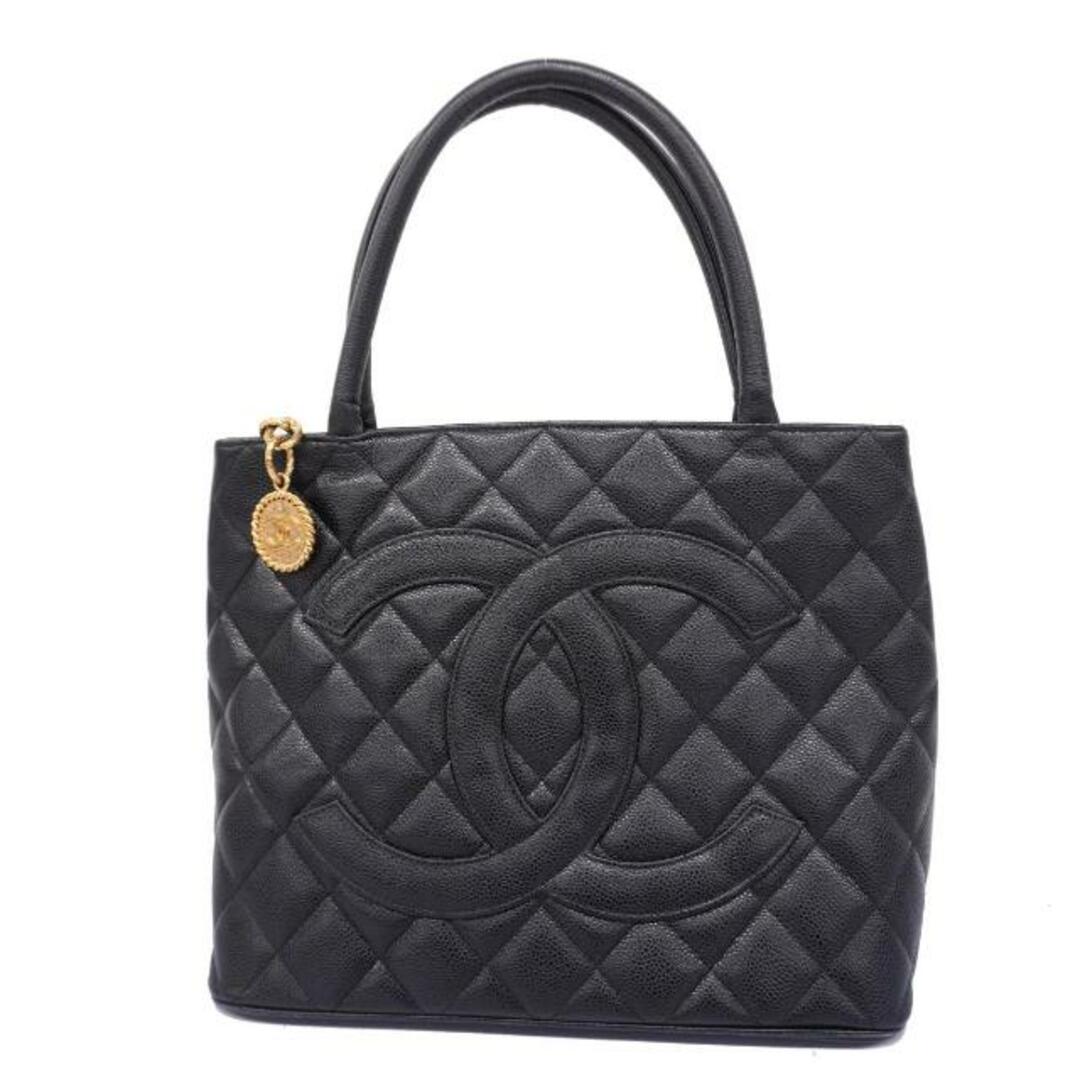 CHANEL(シャネル)の【4hd5215】シャネル トートバッグ/復刻トート/キャビアスキン/ブラック/ゴールド金具 【中古】レディース レディースのバッグ(トートバッグ)の商品写真