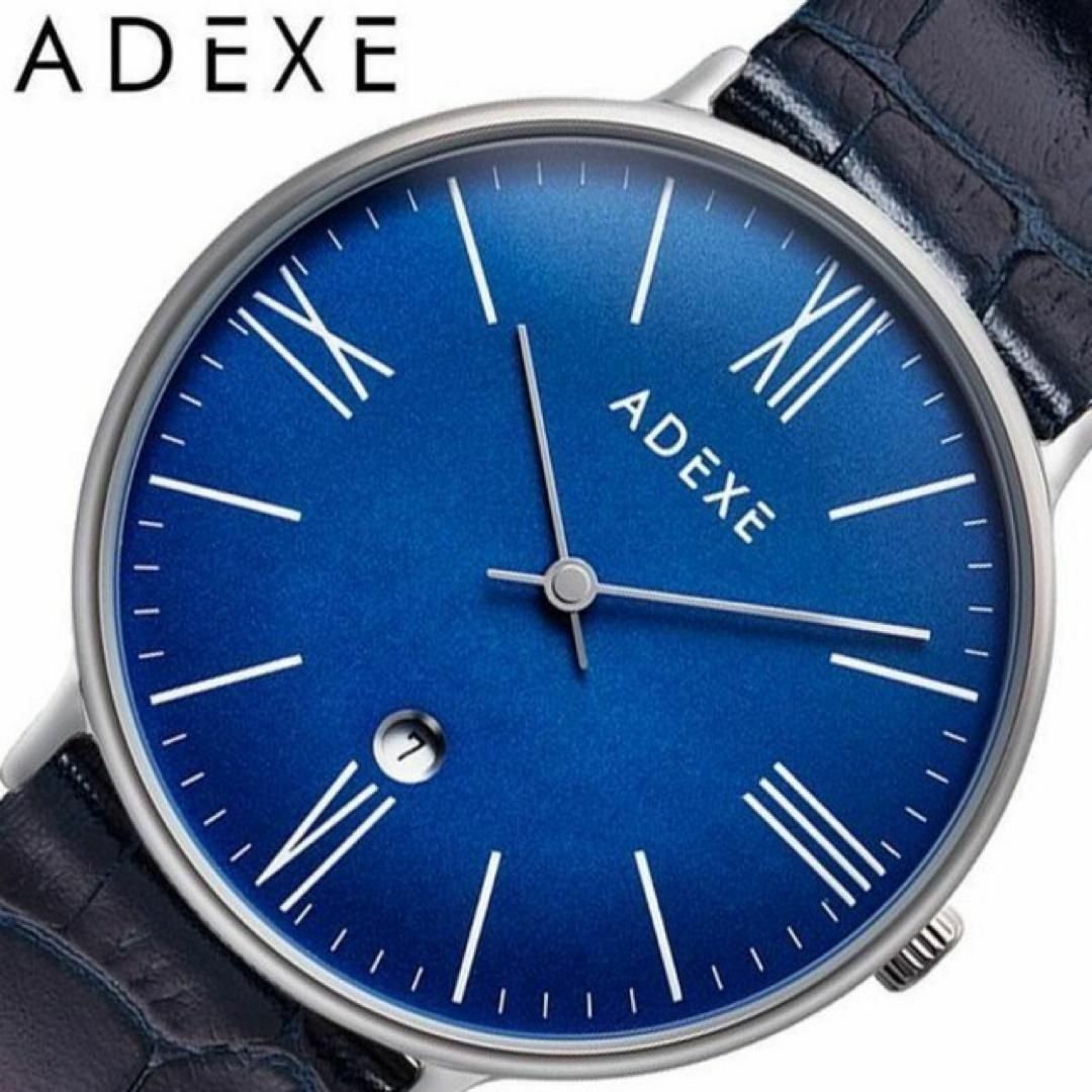 ADEXE(アデクス)の【ADEXE】GRANDE アデクス グランデ 腕時計 ネイビー レザーベルト レディースのファッション小物(腕時計)の商品写真
