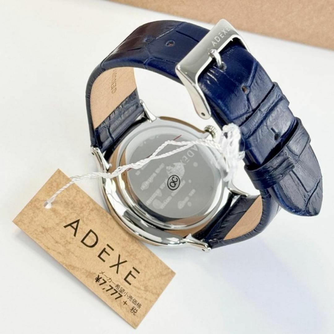 ADEXE(アデクス)の【ADEXE】GRANDE アデクス グランデ 腕時計 ネイビー レザーベルト レディースのファッション小物(腕時計)の商品写真
