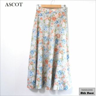 ASCOT レディース ロング スカート 花柄 フレア ミモレ丈 S(ロングスカート)