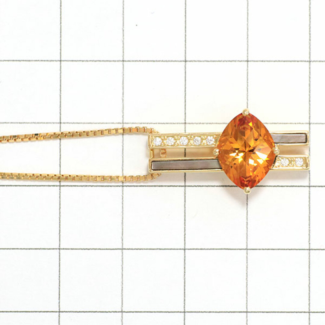 TASAKI(タサキ)の田崎真珠 K18YG シトリン ダイヤモンド シェル ペンダントネックレス D0.17ct レディースのアクセサリー(ネックレス)の商品写真