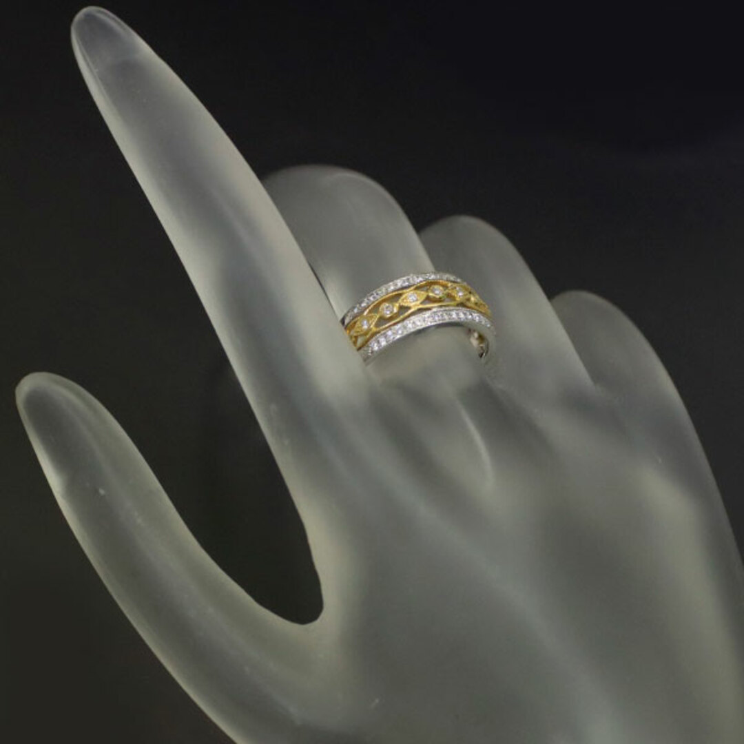 K18YG/WG ダイヤモンド リング 0.27ct レディースのアクセサリー(リング(指輪))の商品写真