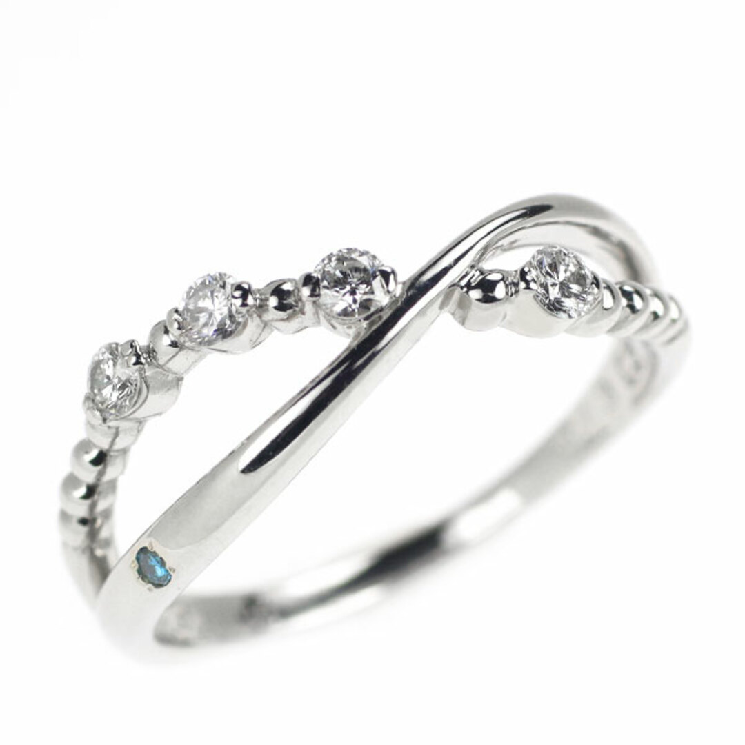 セイコー Pt900 カラーレス/トリートブルー ダイヤモンド リング 0.13ct レディースのアクセサリー(リング(指輪))の商品写真