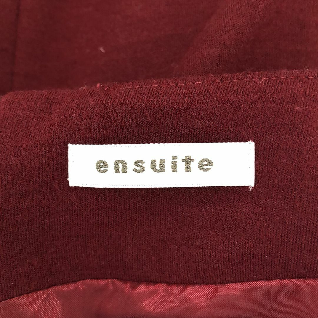 ensuite(エンスウィート)の美品 送料無料 ensuite トップス ワンピース ラウンドネック長袖 レッド レディースのワンピース(ロングワンピース/マキシワンピース)の商品写真