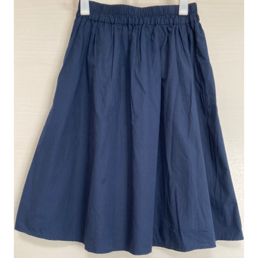 ehka sopo(エヘカソポ)のタイプライターギャザースカート　ネイビー レディースのスカート(ひざ丈スカート)の商品写真