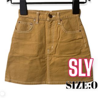 スライ(SLY)のSLY ♥ 激かわ 白ステッチ IGGY デニム 台形 スカート(ミニスカート)