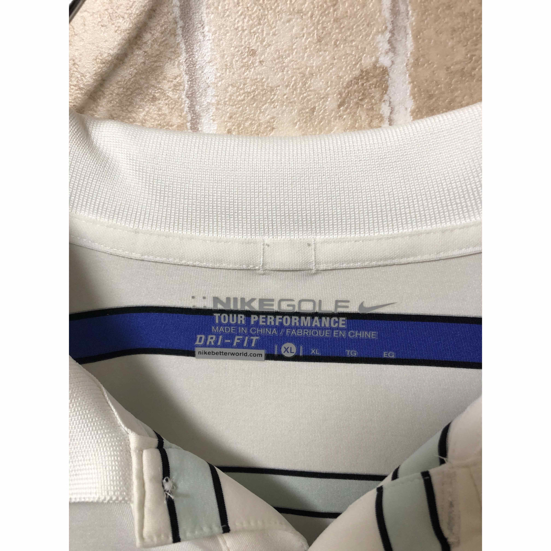 NIKE(ナイキ)のmattoさま【NIKEDRI-FIT ポロシャツ　ボーダー　刺繍ロゴ　XL   メンズのトップス(ポロシャツ)の商品写真
