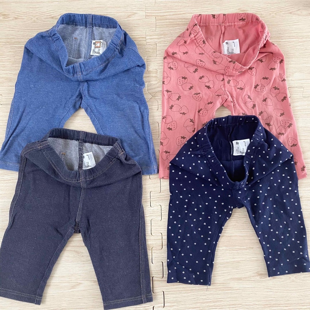 UNIQLO(ユニクロ)のUNIQLO 90サイズ　7分丈レギンス　4枚セット キッズ/ベビー/マタニティのキッズ服女の子用(90cm~)(パンツ/スパッツ)の商品写真