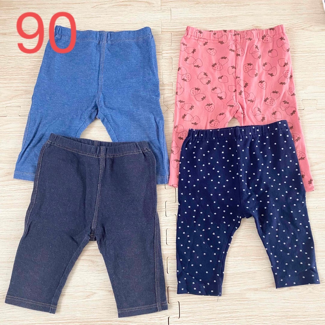 UNIQLO(ユニクロ)のUNIQLO 90サイズ　7分丈レギンス　4枚セット キッズ/ベビー/マタニティのキッズ服女の子用(90cm~)(パンツ/スパッツ)の商品写真