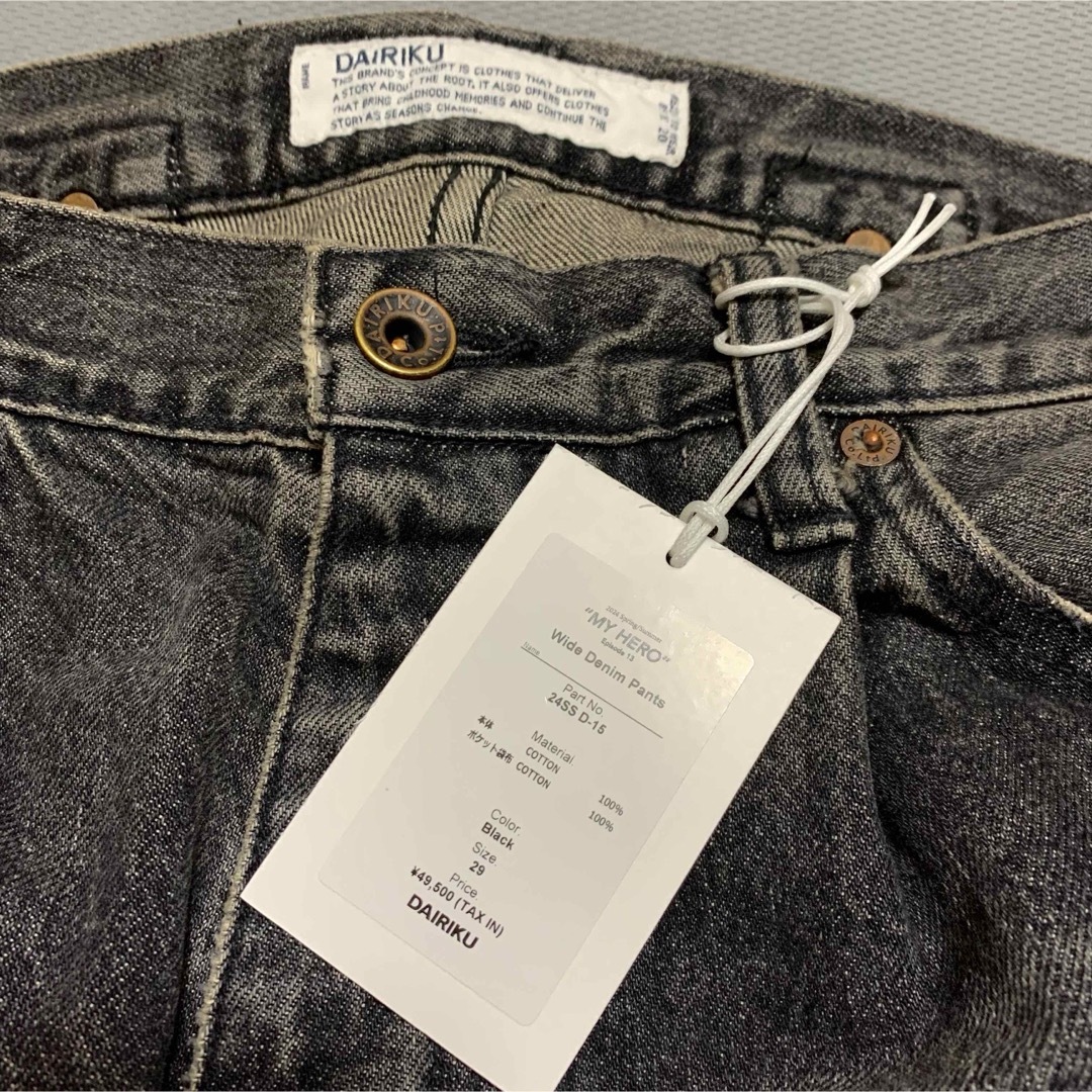 新品 DAIRIKU Wide Denim Pants ダイリク ワイド デニム メンズのパンツ(ワークパンツ/カーゴパンツ)の商品写真