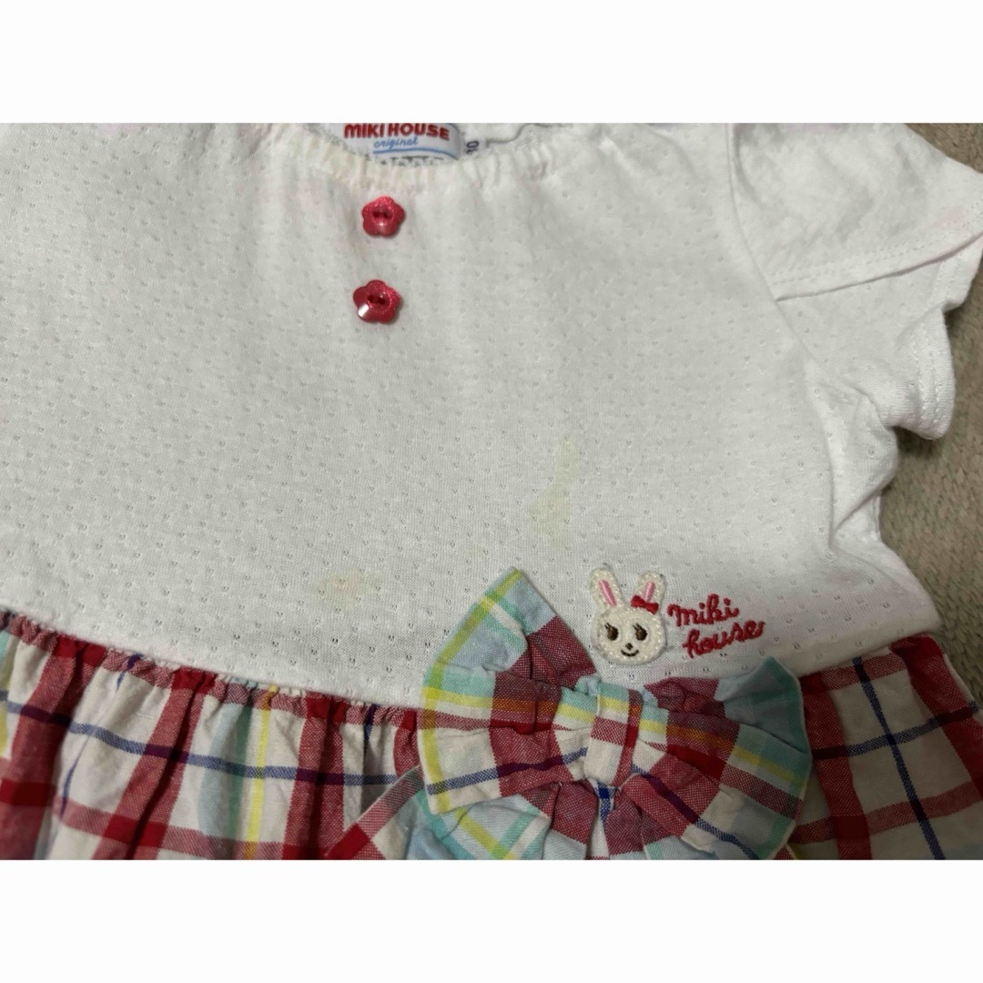 ミキハウス　ベビー　ワンピース　80サイズ　 キッズ/ベビー/マタニティのキッズ服女の子用(90cm~)(ワンピース)の商品写真