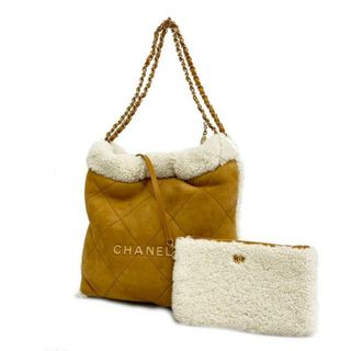 シャネル(CHANEL)の★SALE 【4hd5341】シャネル ツーウェイバッグ/CHANEL22/チェーンショルダー/ムートン/ベージュ/ゴールド金具 【中古】 レディース(その他)