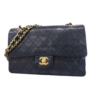 シャネル(CHANEL)の【4hd5461】シャネル ショルダーバッグ/マトラッセ/Wフラップ Wチェーン/ラムスキン/ブラック/ゴールド金具 【中古】 レディース(ショルダーバッグ)