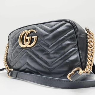 グッチ(Gucci)のグッチ チェーン ショルダーバッグ GGマーモント キルティング エンボス 本革(ショルダーバッグ)