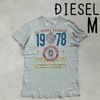 ディーゼル(DIESEL)のDIESEL ディーゼル Tシャツ グレー M カレッジ ロゴ(Tシャツ/カットソー(半袖/袖なし))