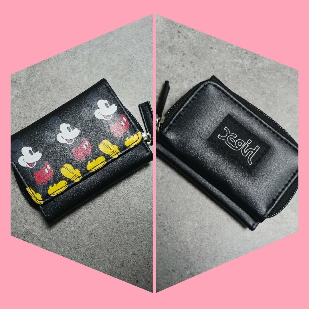 X-girl(エックスガール)の【未使用品】Xgirl × Disney コラボ  コンパクト3つ折りサイフ レディースのファッション小物(財布)の商品写真