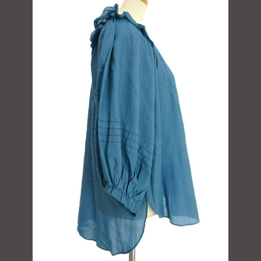 MARILYN MOON(マリリンムーン)のマリリンムーン ボリュームスリーブ ブラウス F ブルー トップス シャツ レディースのトップス(シャツ/ブラウス(半袖/袖なし))の商品写真
