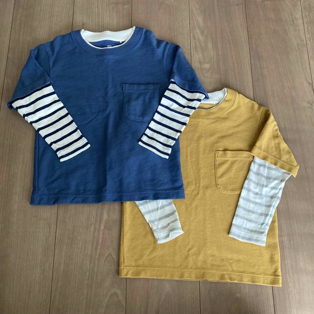 UNIQLO(ユニクロ)のUNIQLO♡重ね着風ロンT110 キッズ/ベビー/マタニティのキッズ服男の子用(90cm~)(Tシャツ/カットソー)の商品写真