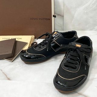 ルイヴィトン(LOUIS VUITTON)のA12549 LOUIS VUITTON パテントコンビスニーカー　黒　36.5(スニーカー)