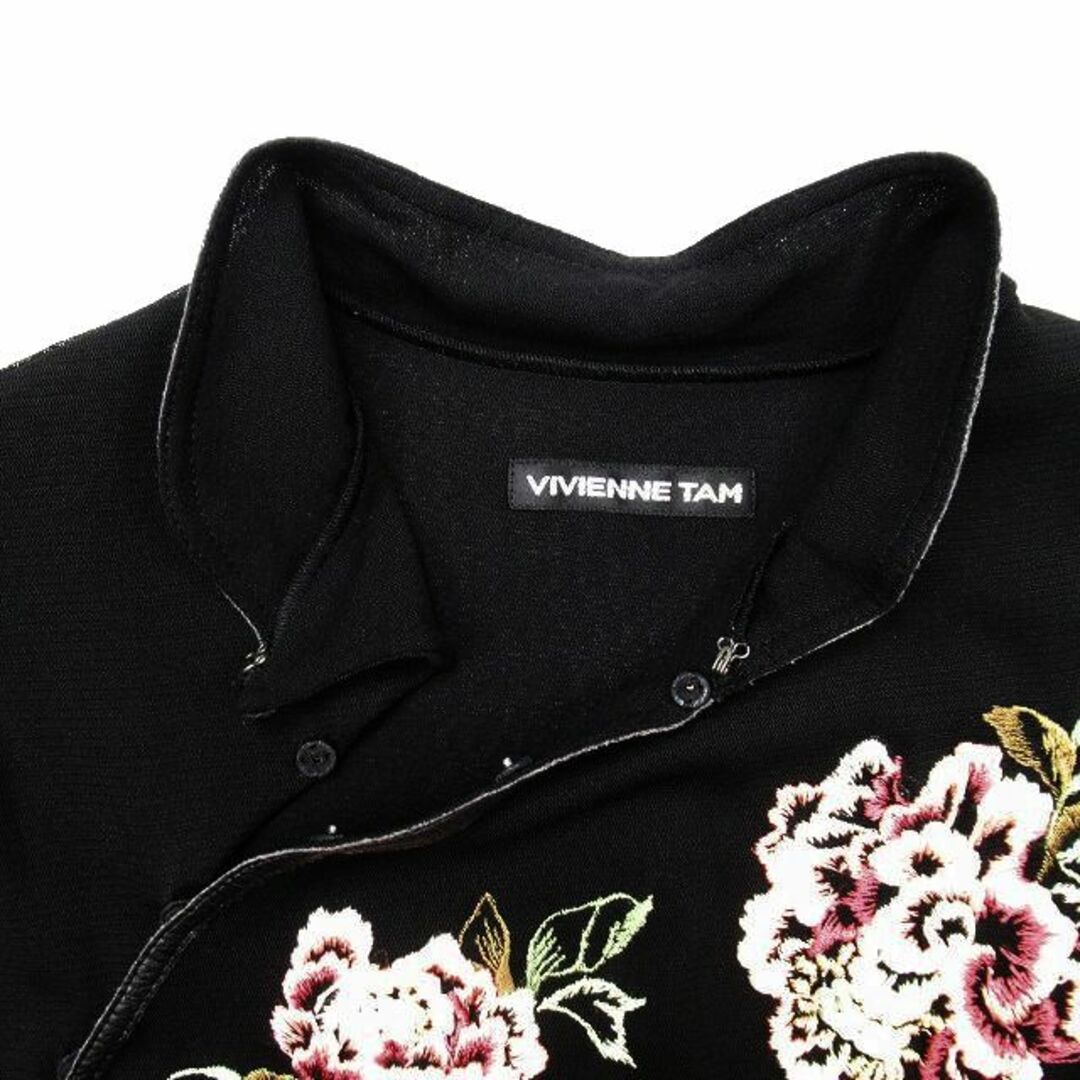 VIVIENNE TAM(ヴィヴィアンタム)のヴィヴィアンタム VIVIENNE TAM 花柄 刺繍 チャイナ シャツ◎ME4 レディースのトップス(シャツ/ブラウス(半袖/袖なし))の商品写真