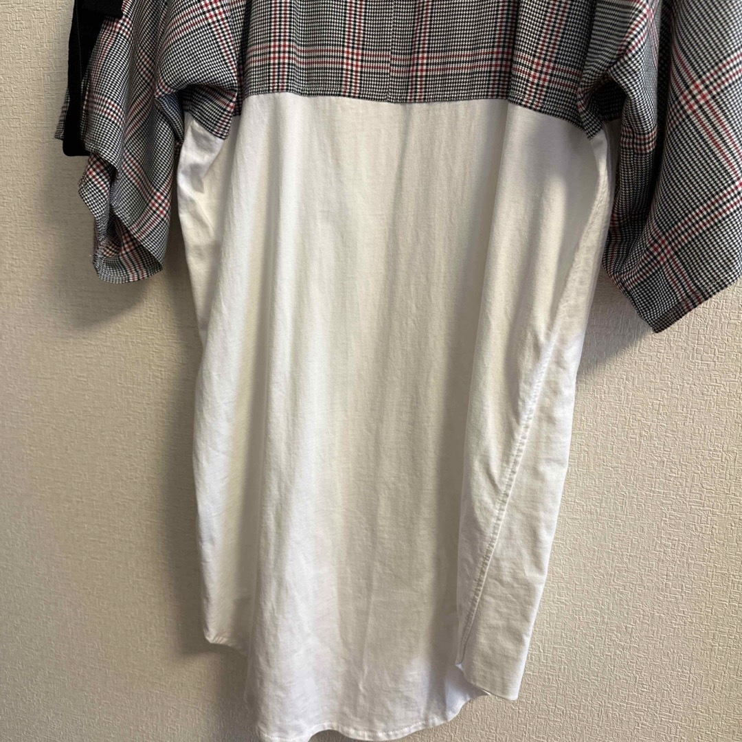 ZARA(ザラ)のZARA トップス　チェック　異素材 レディースのトップス(カットソー(長袖/七分))の商品写真